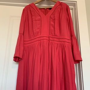 Coral bell sleeve dress